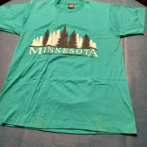 Vintage Minnesota Tree graphic Single Stitched T-shirt - Picture 1 of 9